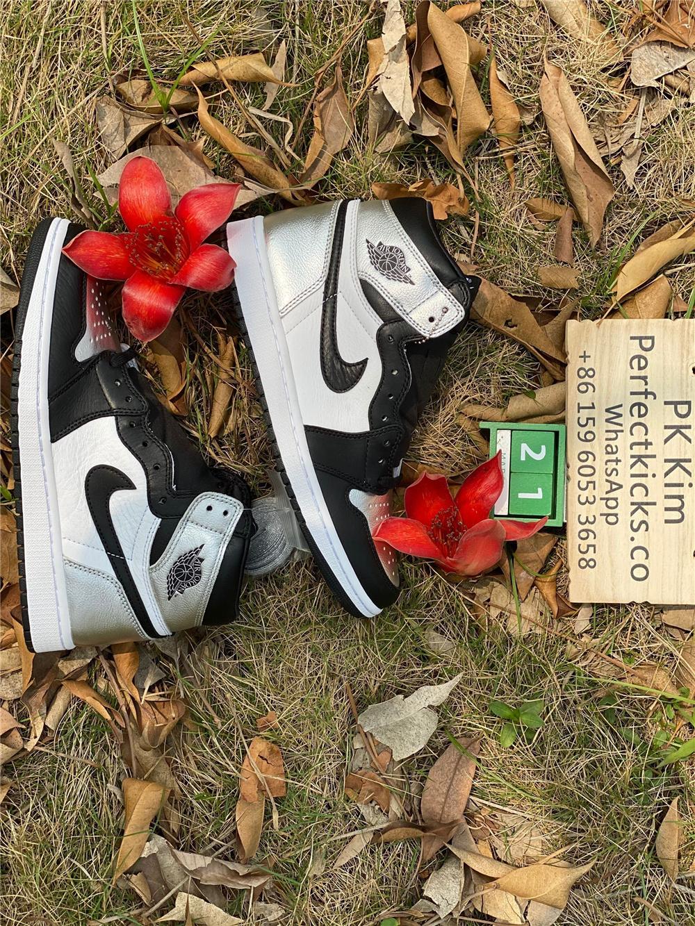 Pk god air Jordan 1 OG retro silver toe retail materials ready on March 10th